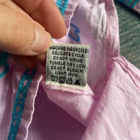 Ayurvastram Bohemian Pink and Blue Embroidered Tunic Top - Picture 9 of 9